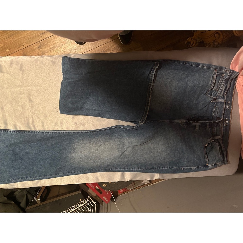 ANA A New Approach High Rise Flare Jeans Womens 18 Blue Denim Medium Wash